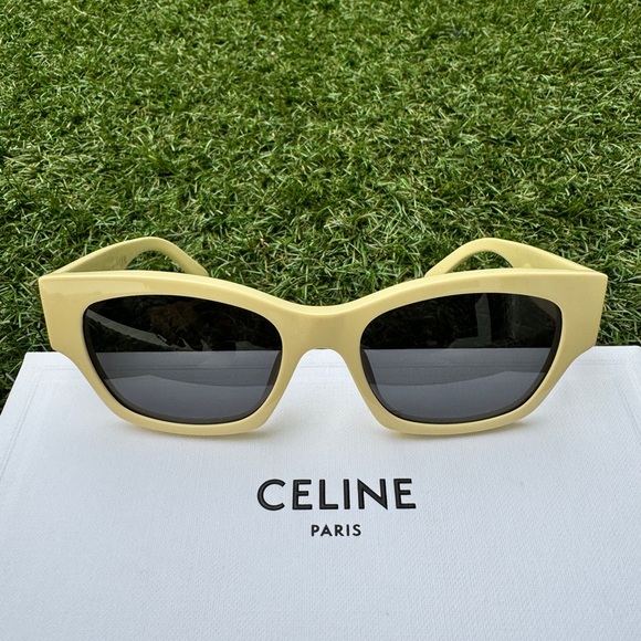 Celine MONOCHROMS CL40197U 39A Cat Eye Yellow Grey Lens Sunglasses - Picture 5 of 13